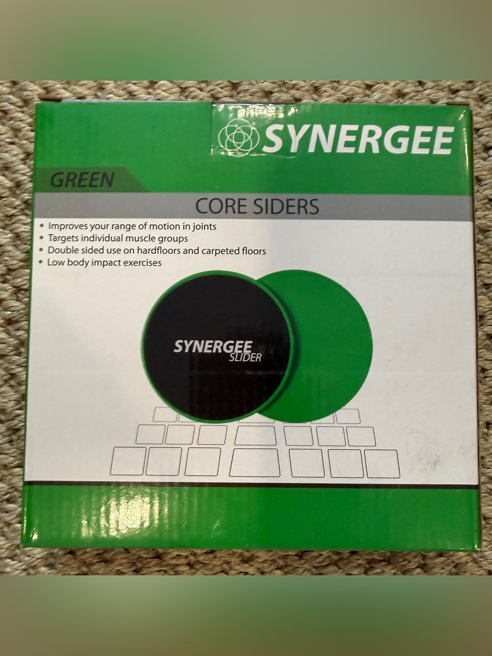 SYNERGEE Core Sliders - Black & Green Fitness Sliders